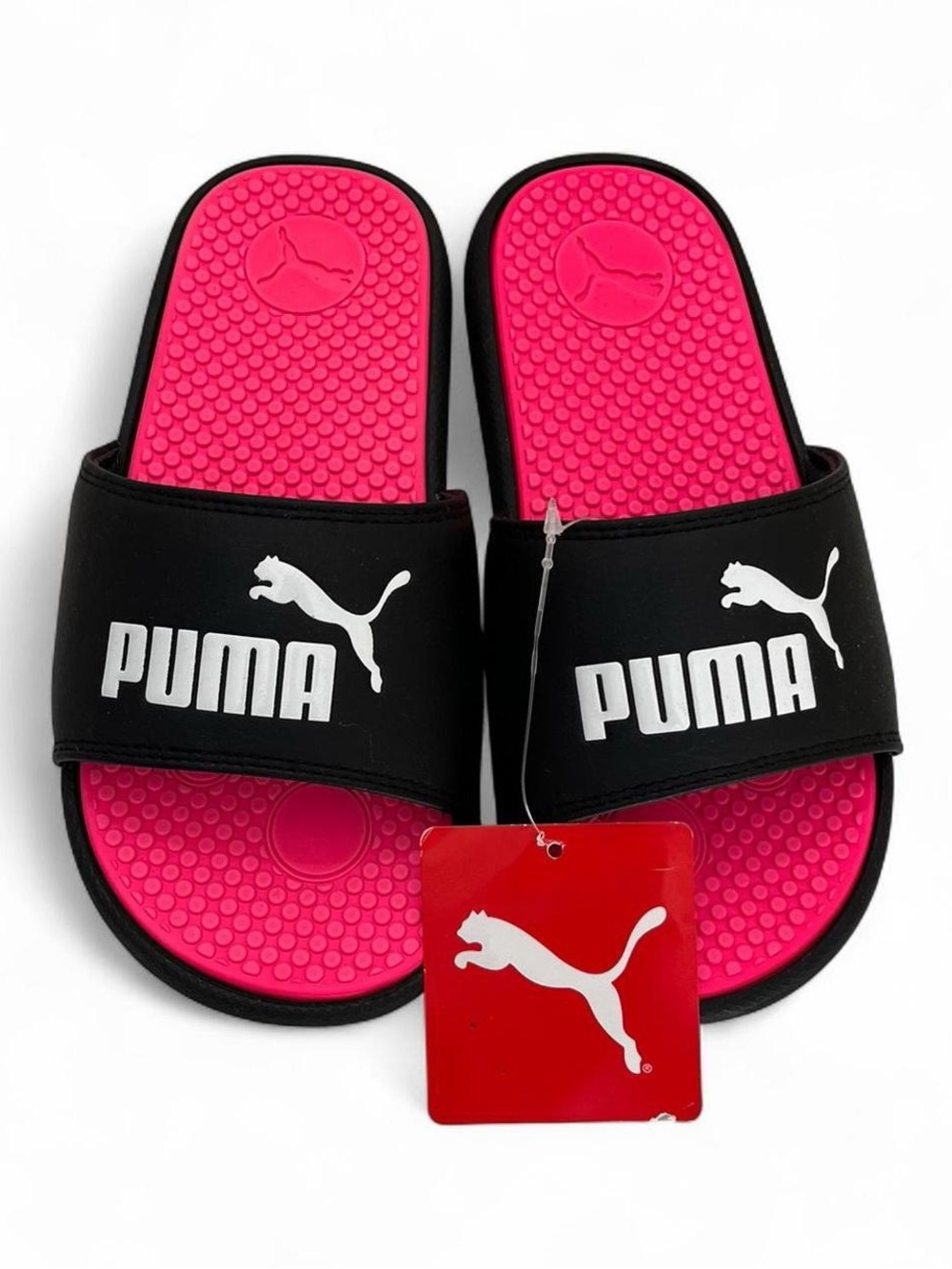Girls Youth 3Y Sandals Puma Cool Cat Pink White & Black Slides Athletic Casual